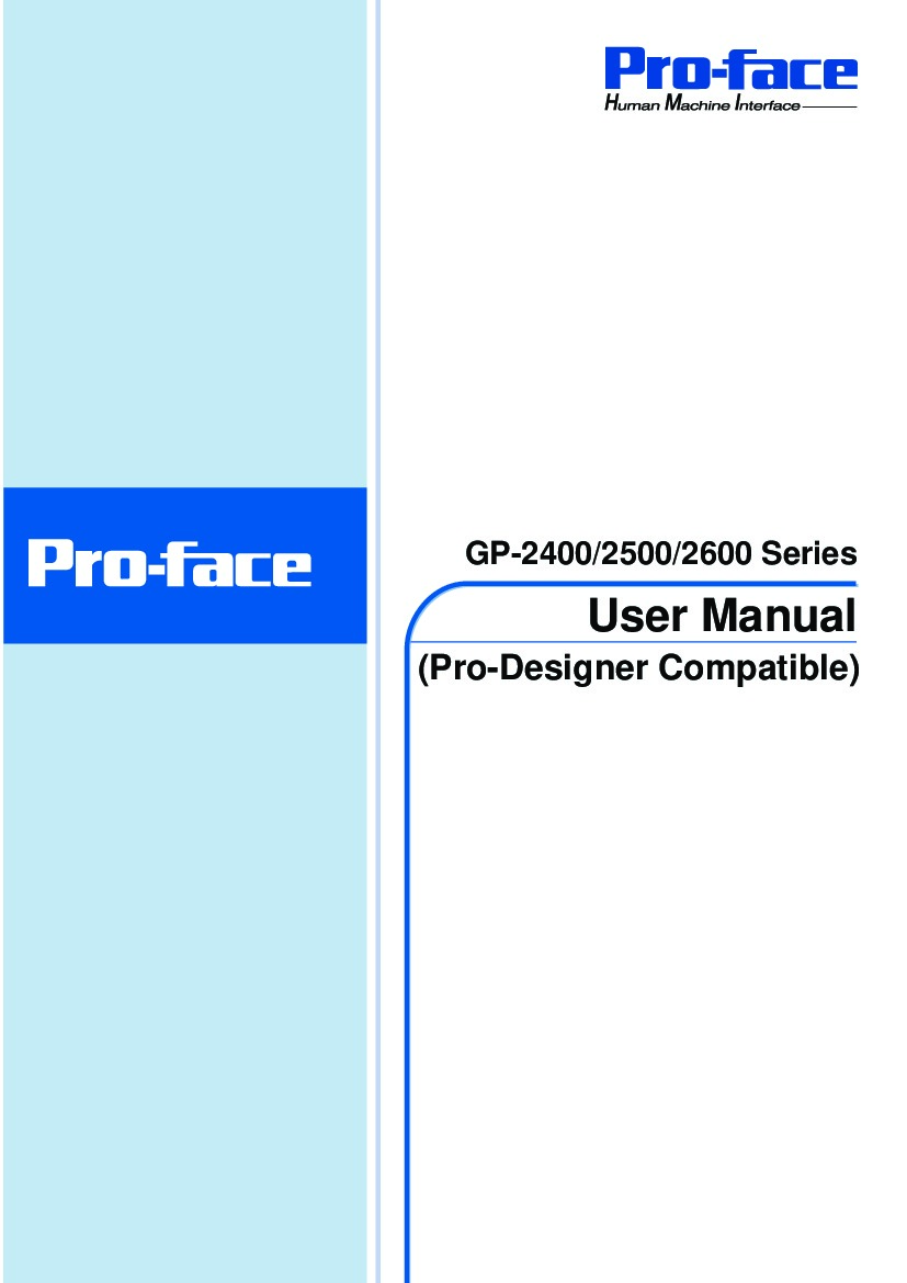 First Page Image of GP2501-SC11 Pro-Face HMI Pro-Designer Series User Manual.pdf